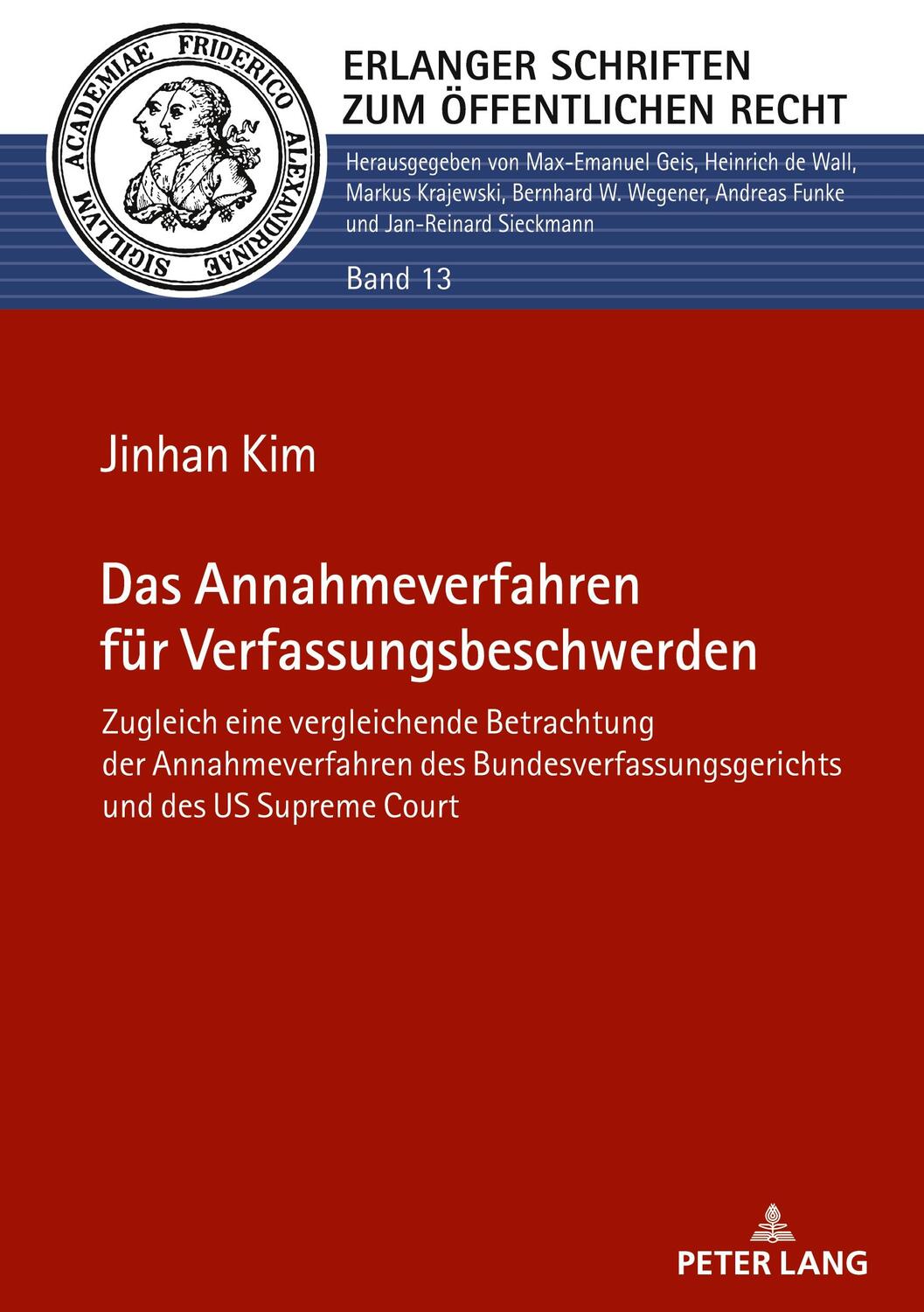 Cover: 9783631911617 | Das Annahmeverfahren für Verfassungsbeschwerden | Jinhan Kim | Buch
