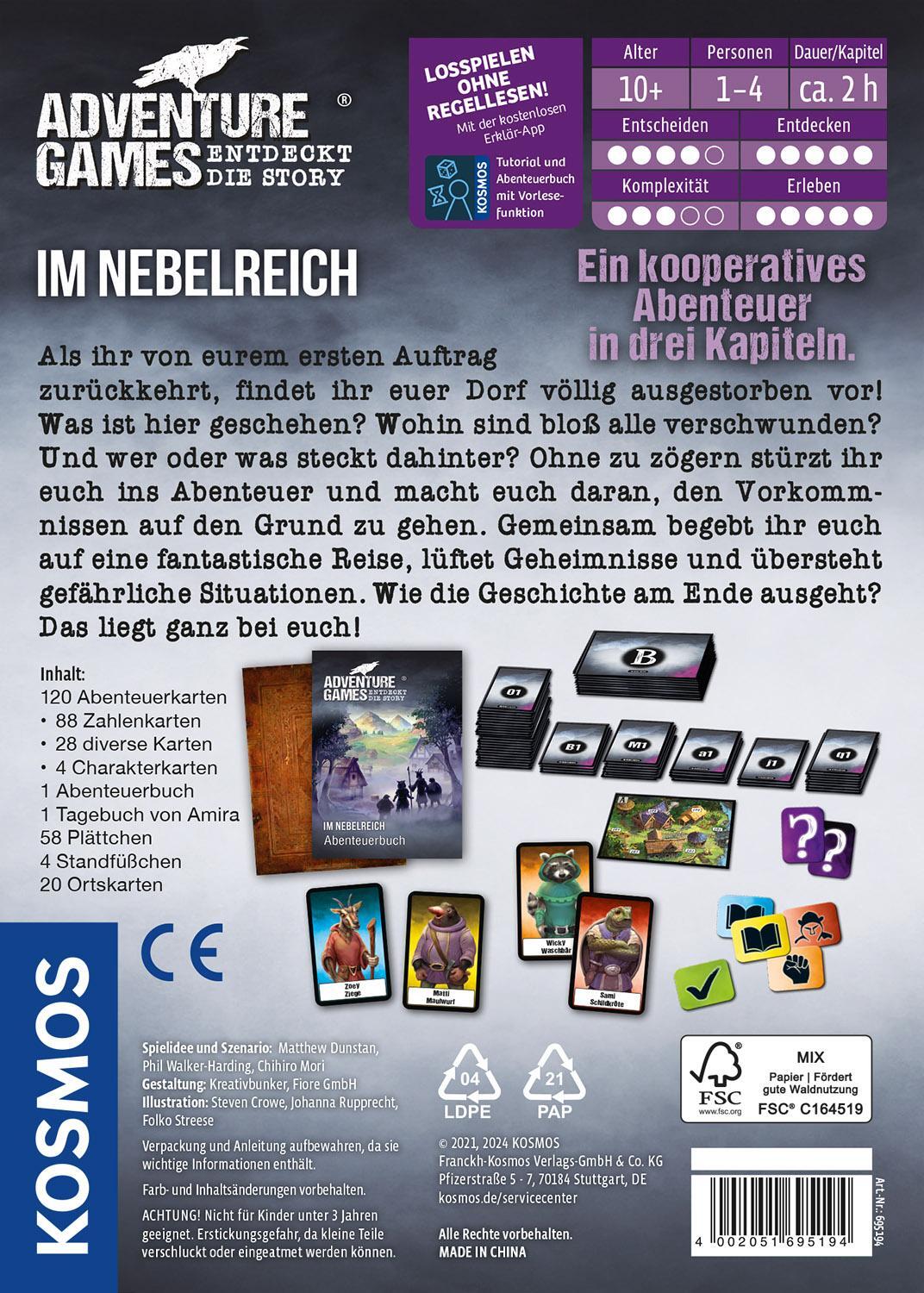 Rückseite: 4002051695194 | Adventure Games - Im Nebelreich | Matthew Dunstan (u. a.) | Spiel