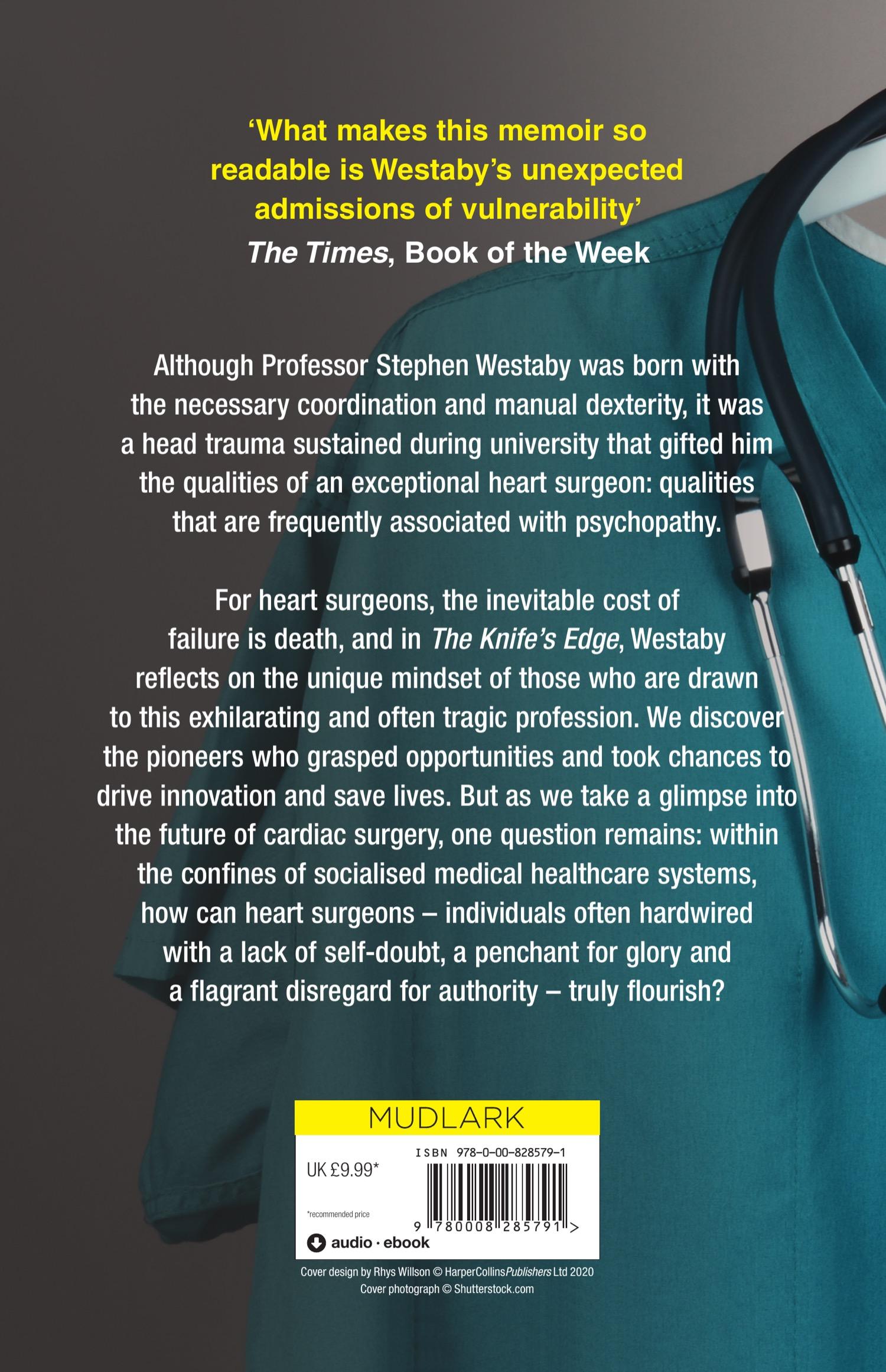 Rückseite: 9780008285791 | The Knife's Edge | The Heart and Mind of a Cardiac Surgeon | Westaby