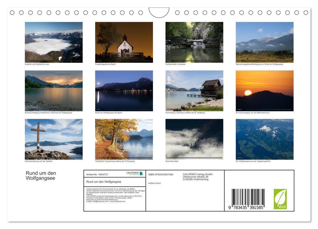 Bild: 9783435391585 | Rund um den Wolfgangsee (Wandkalender 2025 DIN A4 quer), CALVENDO...