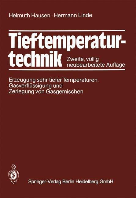 Cover: 9783662105542 | Tieftemperaturtechnik | H. Linde (u. a.) | Taschenbuch | Paperback
