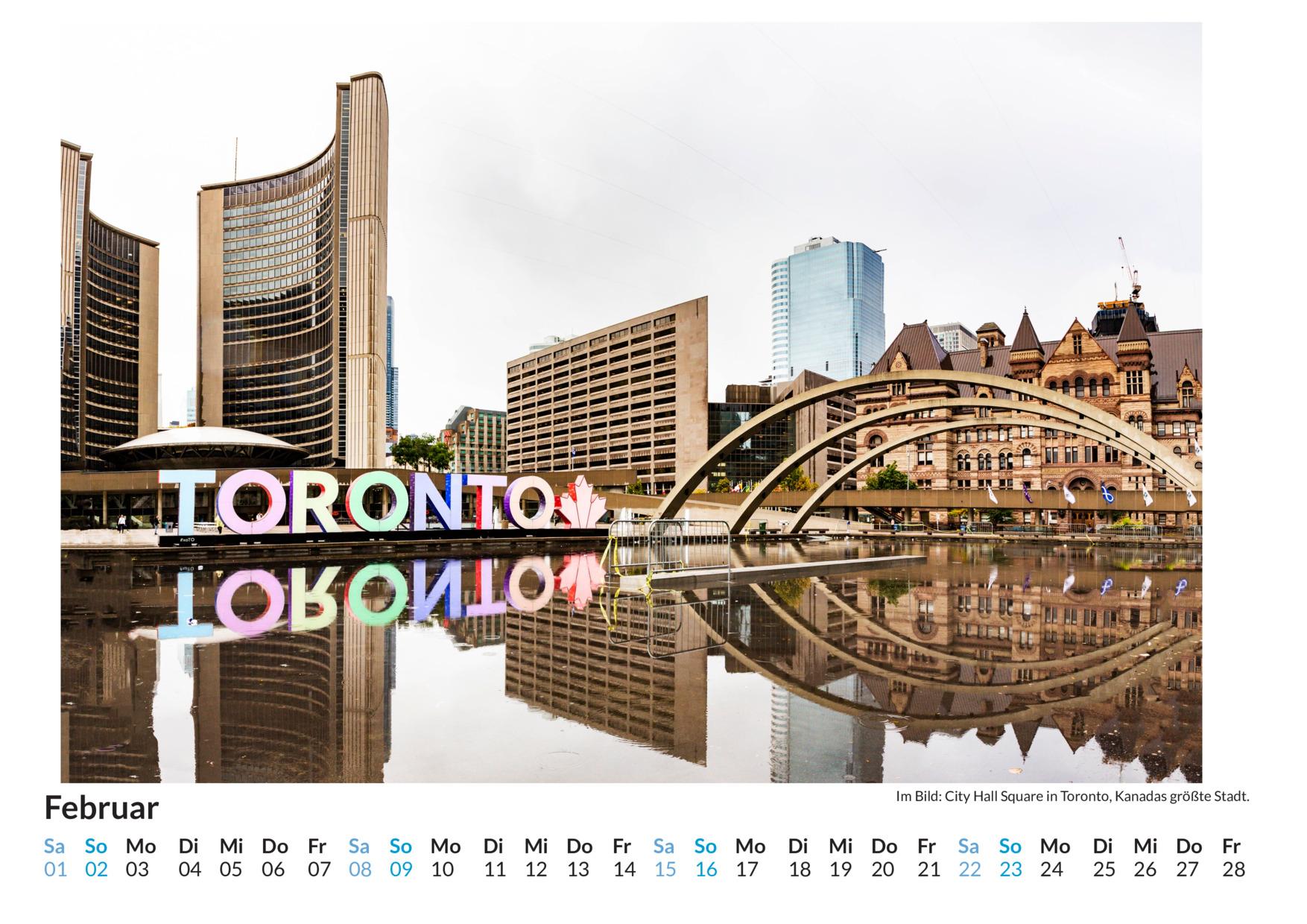 Bild: 9783759121417 | Toronto - (Wandkalender 2025, Kalender DIN A4 quer, Monatskalender...