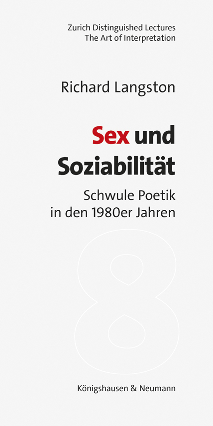 Cover: 9783826090356 | Sex und Soziabilität | Schwule Poetik in den 1980er Jahren | Langston