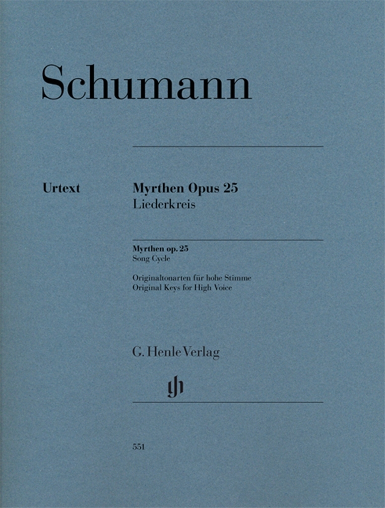 Cover: 9790201805511 | Myrthen Op. 25, Song Cycle | Robert Schumann | Klavierauszug | Deutsch