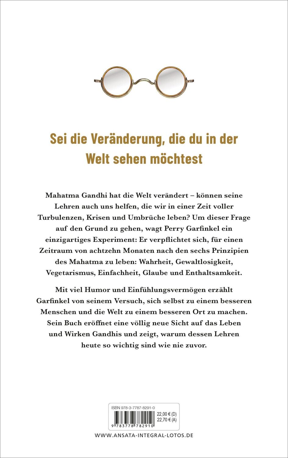 Bild: 9783778782910 | Leben wie Gandhi | Perry Garfinkel | Buch | 336 S. | Deutsch | 2024