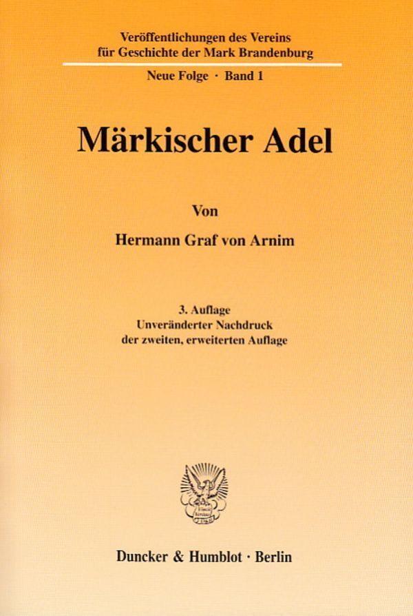 Cover: 9783428068104 | Märkischer Adel | enhanced E-Book | Hermann Graf von Arnim | Buch | XI