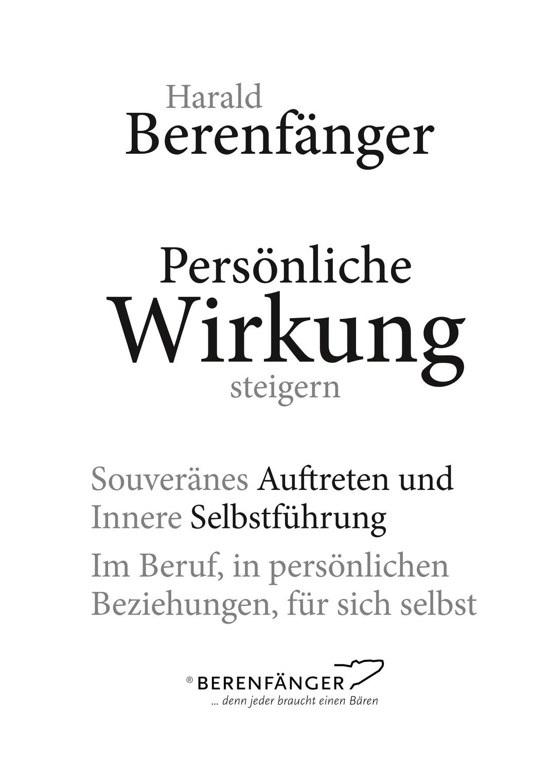 Cover: 9783739234076 | Persönliche Wirkung steigern | Harald Berenfänger | Buch | 448 S.