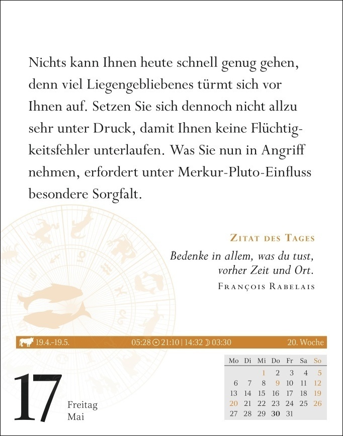 Bild: 9783840031328 | Fische Sternzeichenkalender 2024: Tagesabreißkalender....