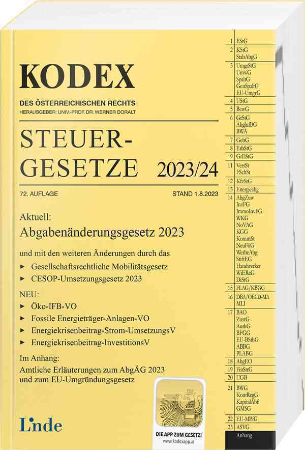 Cover: 9783707348521 | KODEX Steuergesetze 2023/24 | Andrei Bodis | Taschenbuch | 1696 S.