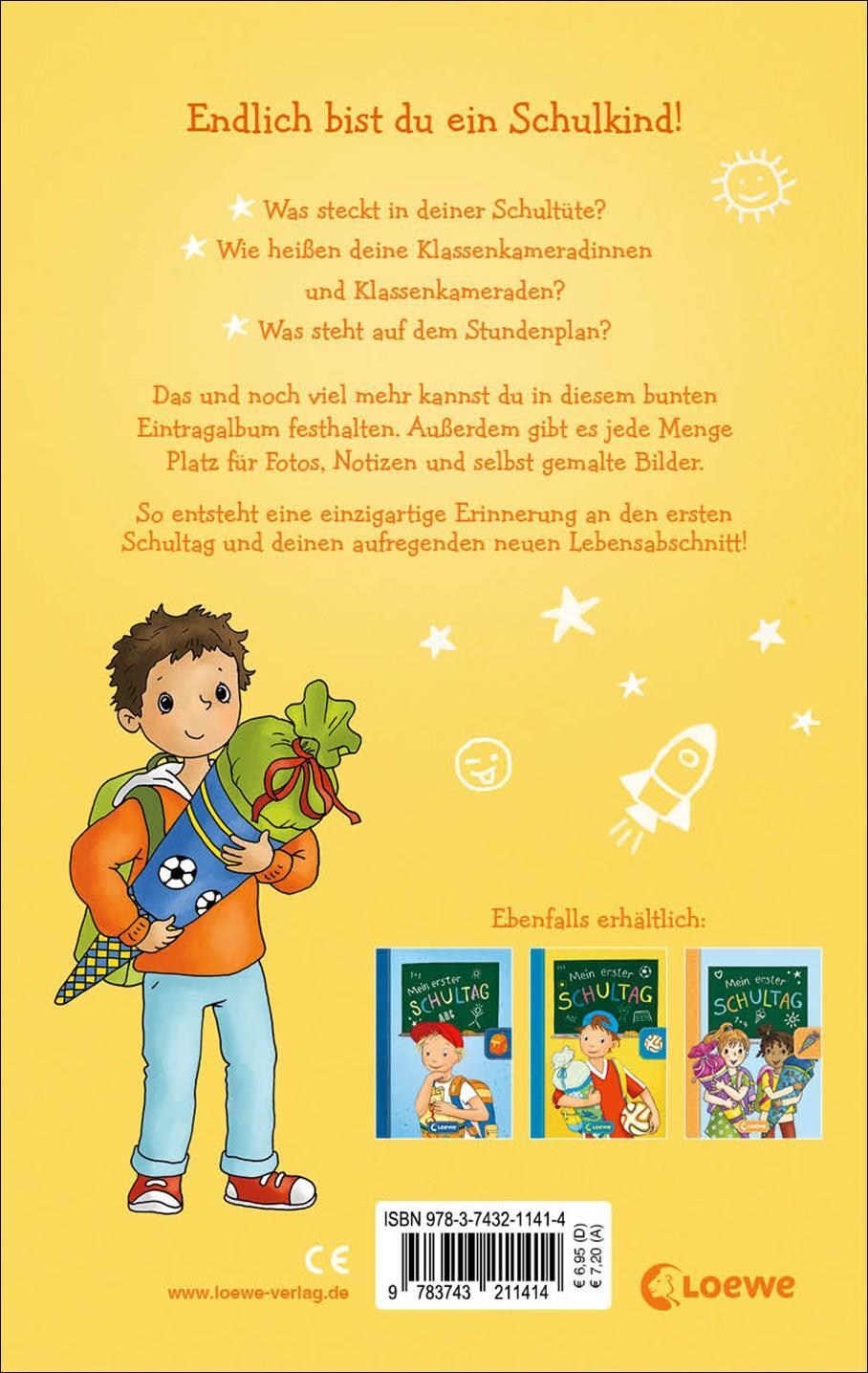 Rückseite: 9783743211414 | Mein erster Schultag - Jungs (Gelb) | Buch | Eintragbücher | Deutsch