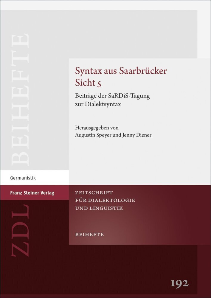Cover: 9783515135115 | Syntax aus Saarbrücker Sicht 5 | Augustin Speyer (u. a.) | Buch | 2023