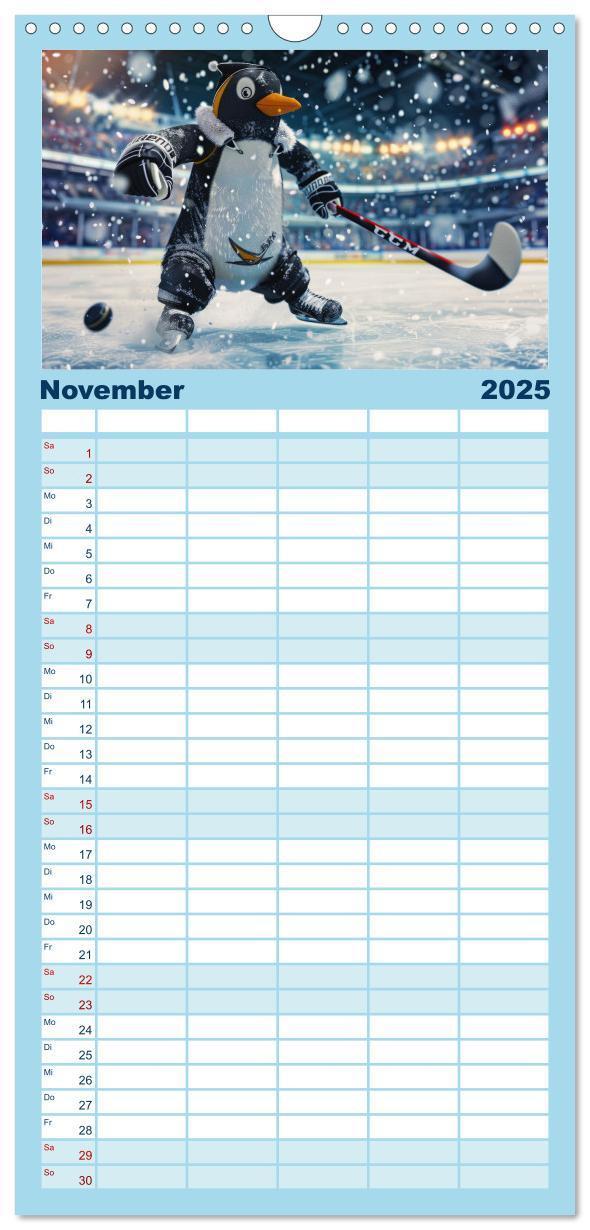 Bild: 9783457196298 | Familienplaner 2025 - Der tierisch lustige Eishockey Kalender mit 5...