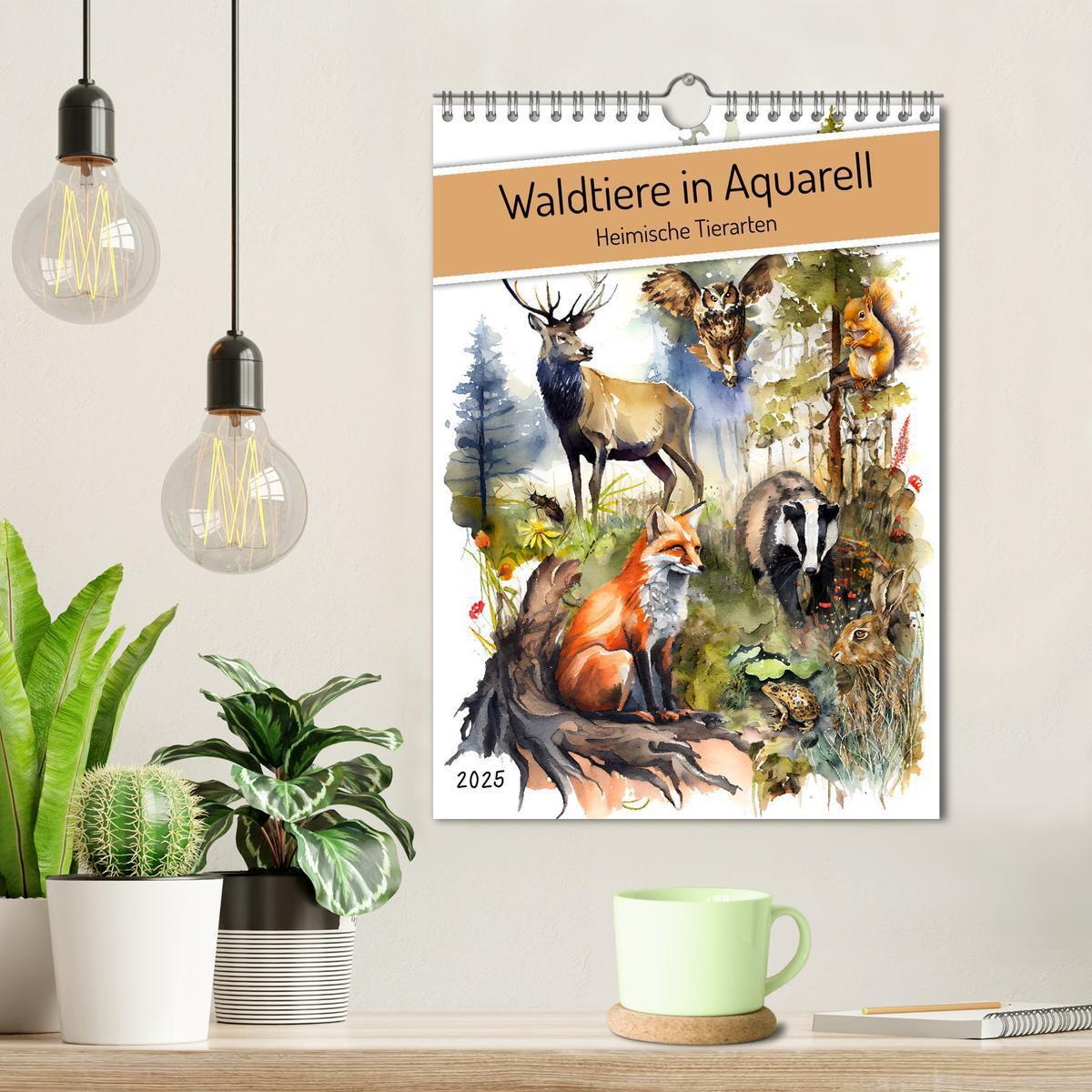 Bild: 9783435884469 | Waldtiere in Aquarell - Heimische Tierarten (Wandkalender 2025 DIN...