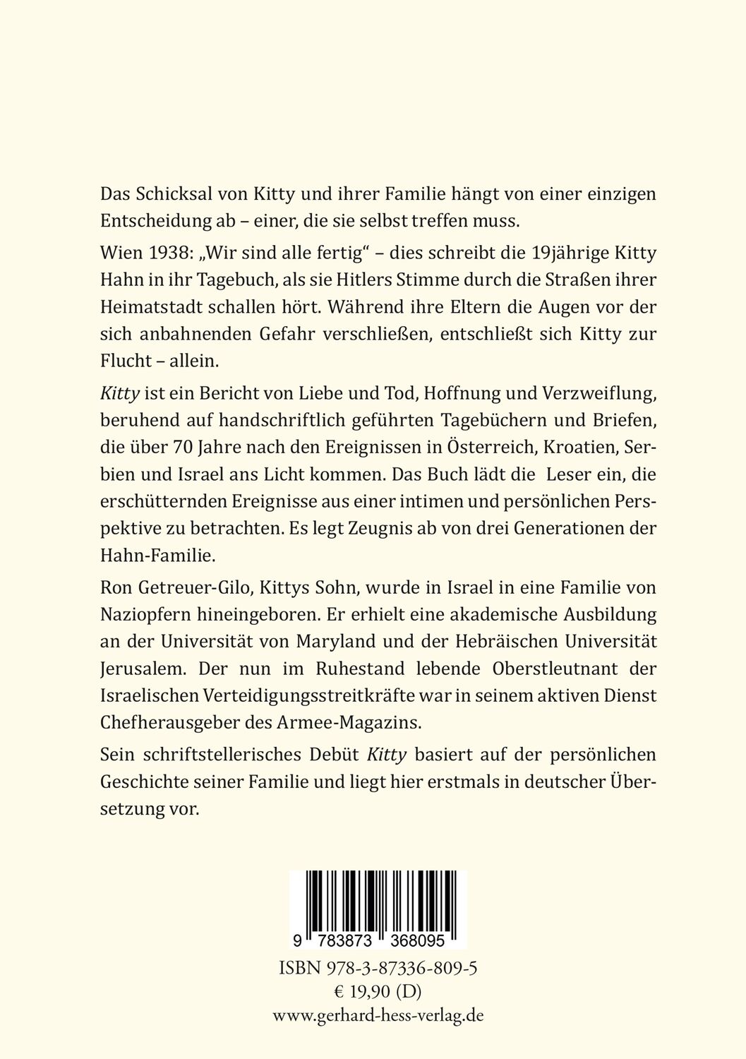 Rückseite: 9783873368095 | Kitty | Ein jüdisches Schicksal zwischen Wien und Tel Aviv | Buch