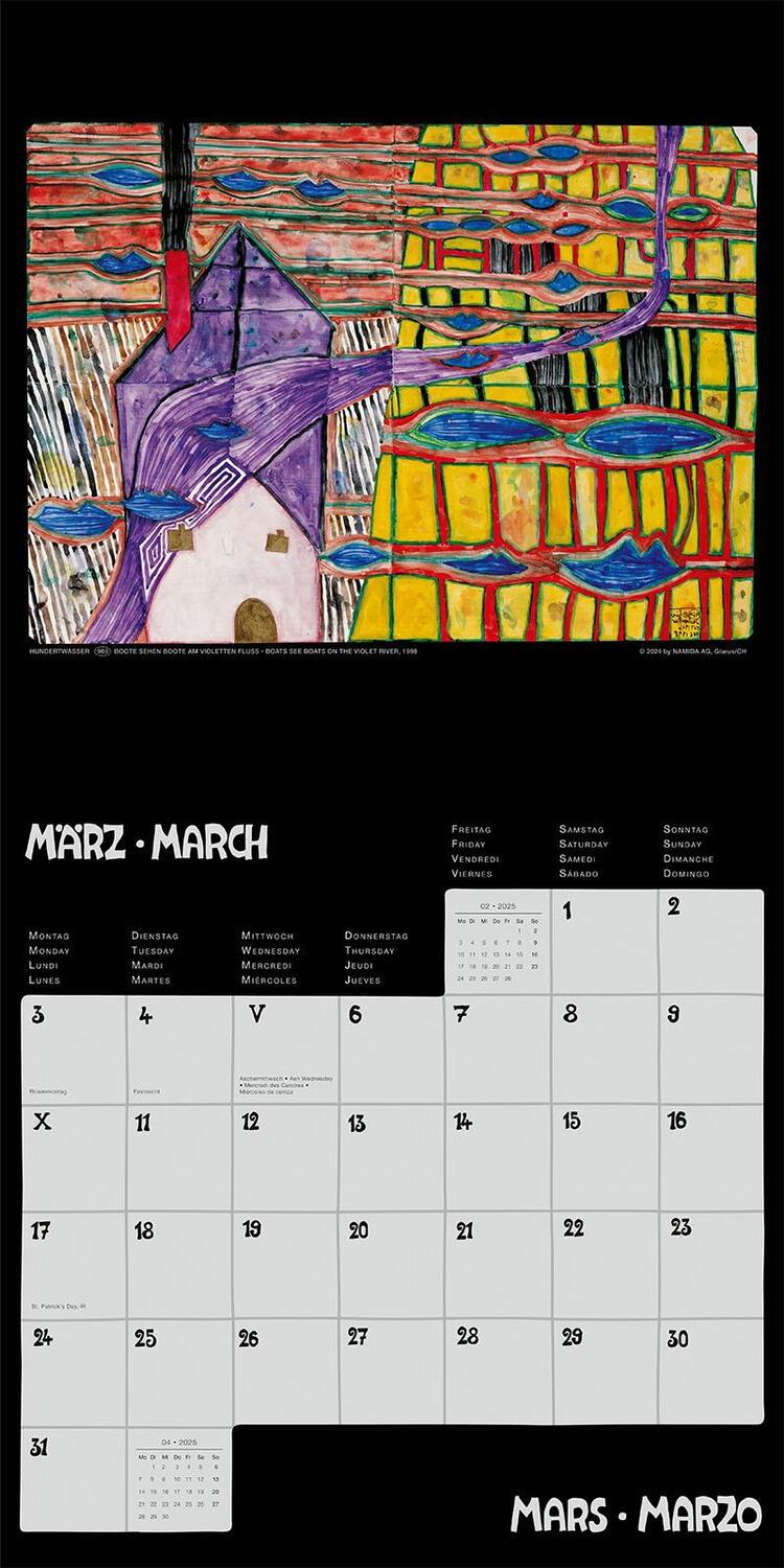 Bild: 9783910430143 | Hundertwasser Broschürenkalender Art 2025 | Wörner Verlag GmbH | 28 S.