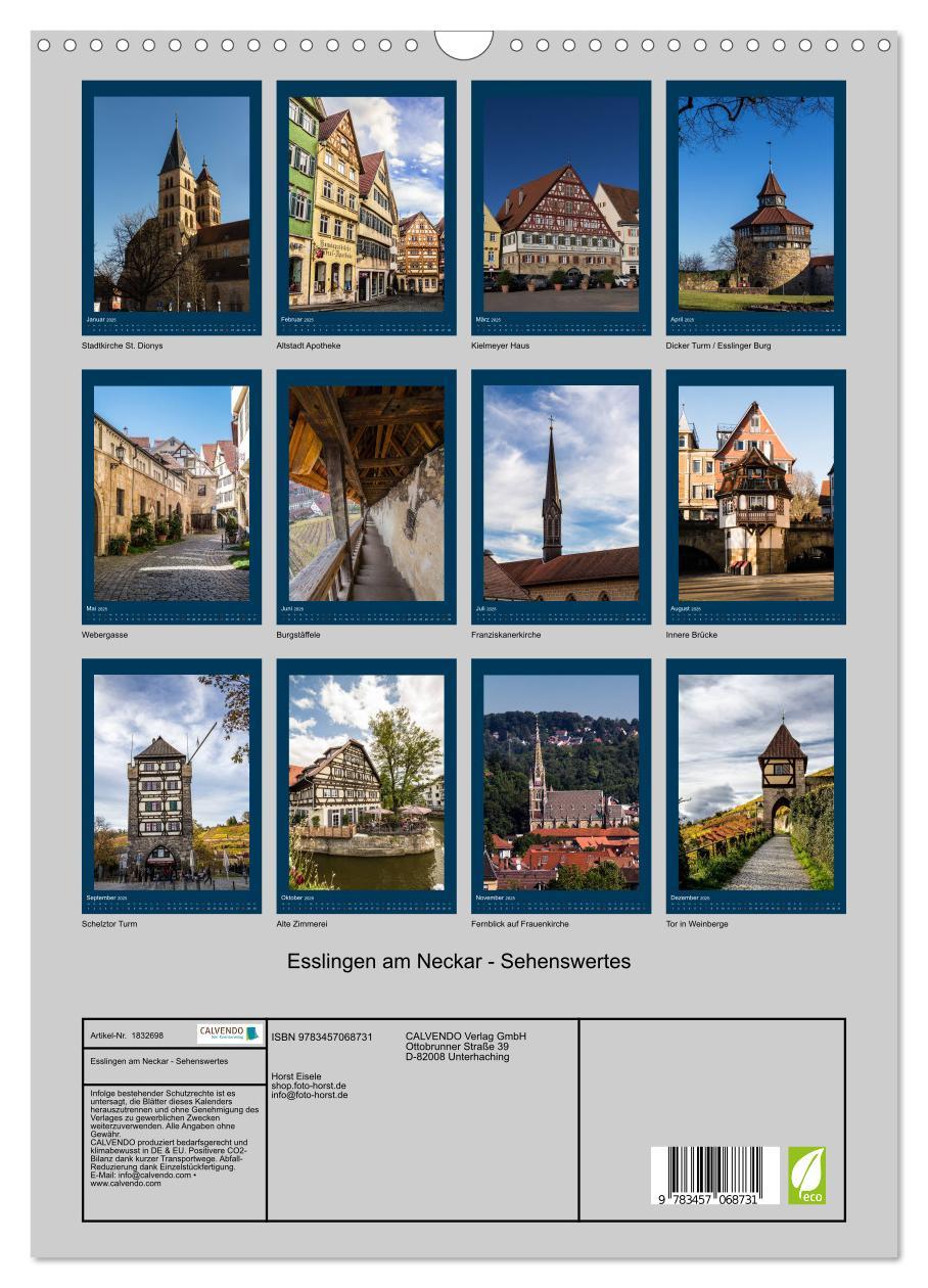 Bild: 9783457068731 | Esslingen am Neckar - Sehenswertes (Wandkalender 2025 DIN A3 hoch),...