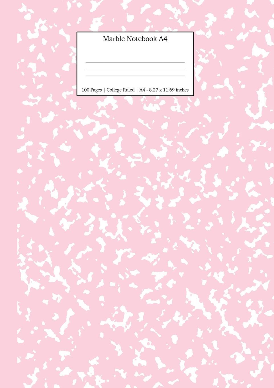 Cover: 9781989790557 | Marble Notebook A4 | Pastel Pink College Ruled Journal | Press | Buch
