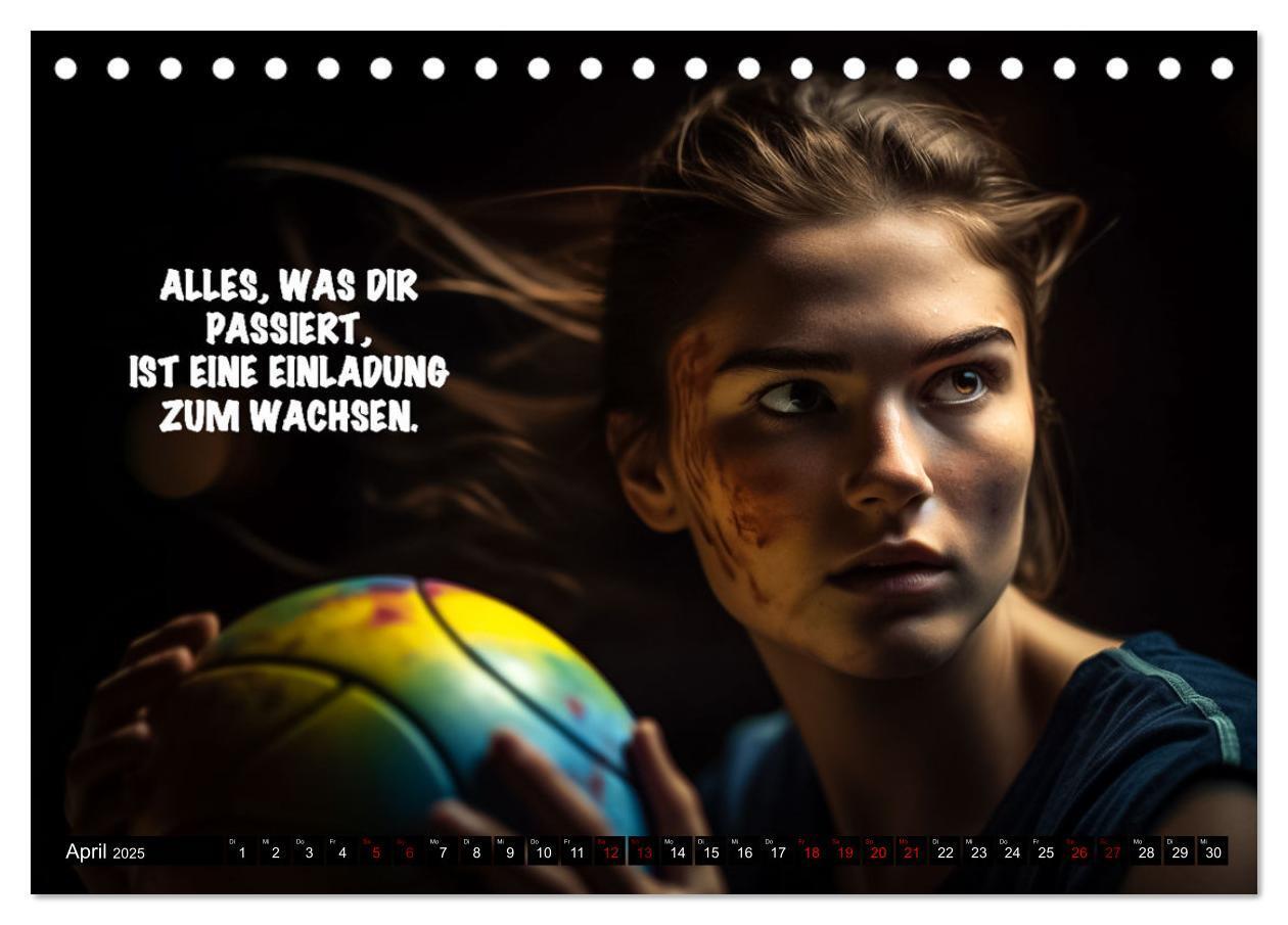 Bild: 9783383905384 | Motivation und Handball (Tischkalender 2025 DIN A5 quer), CALVENDO...