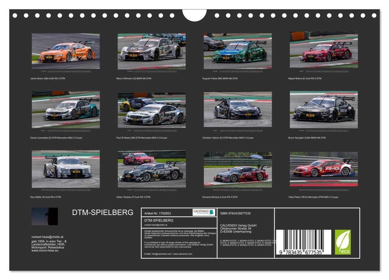 Bild: 9783435677535 | DTM-SPIELBERG (Wandkalender 2025 DIN A4 quer), CALVENDO Monatskalender