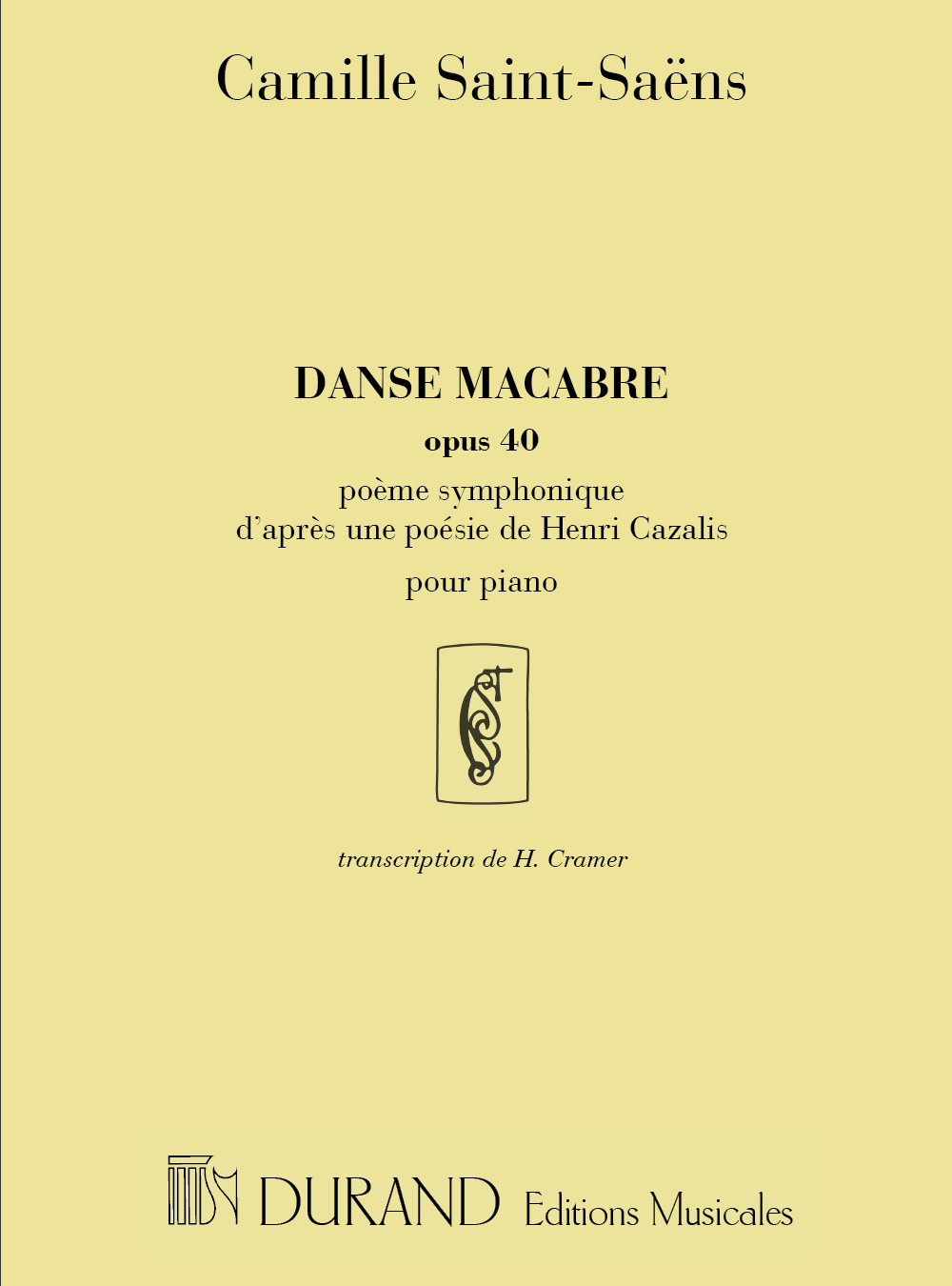 Cover: 9790044016907 | Danse Macabre opus 40 poeme symphonique | Camille Saint-Saëns | Buch