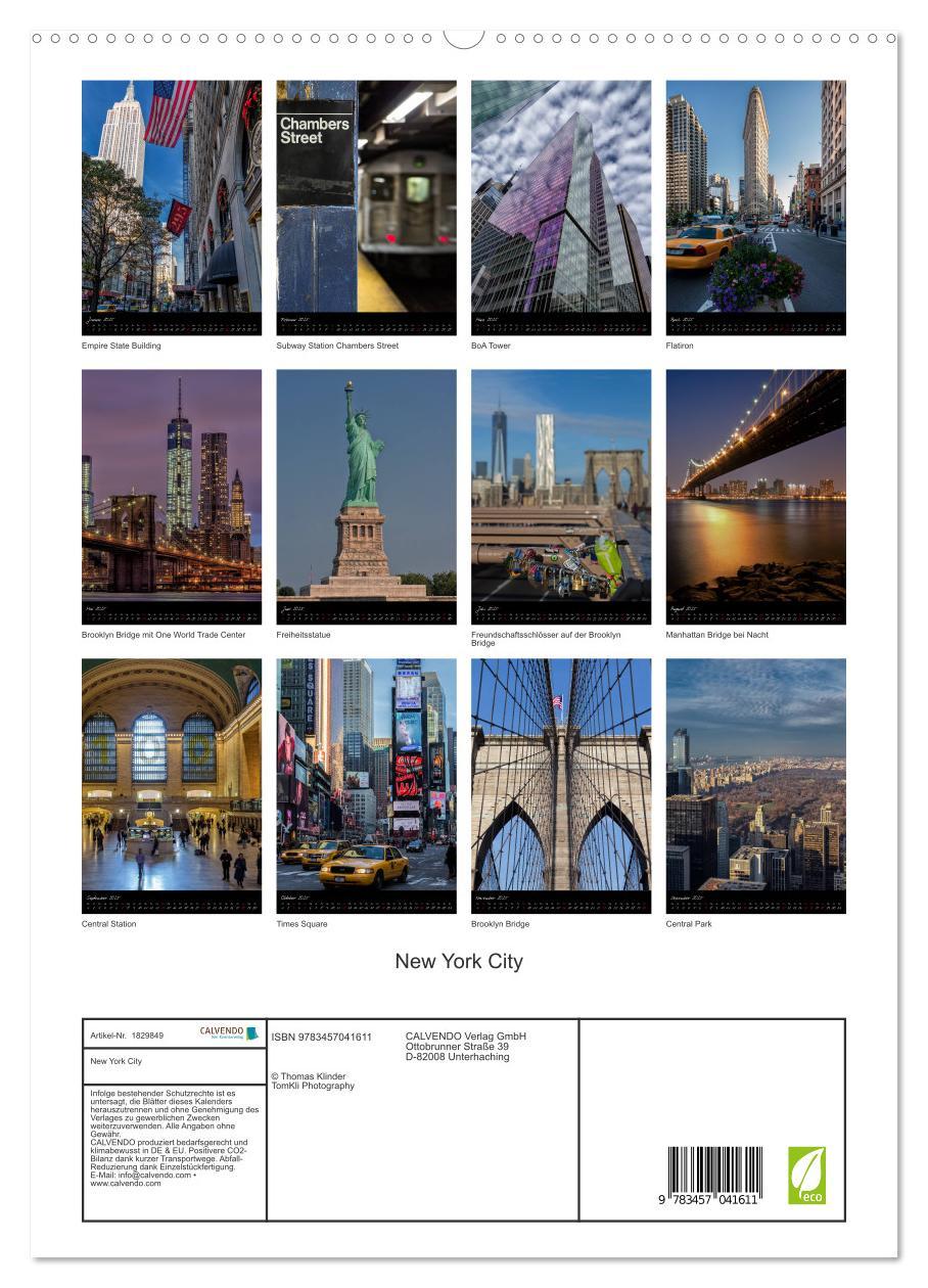 Bild: 9783457041611 | New York City (hochwertiger Premium Wandkalender 2025 DIN A2 hoch),...