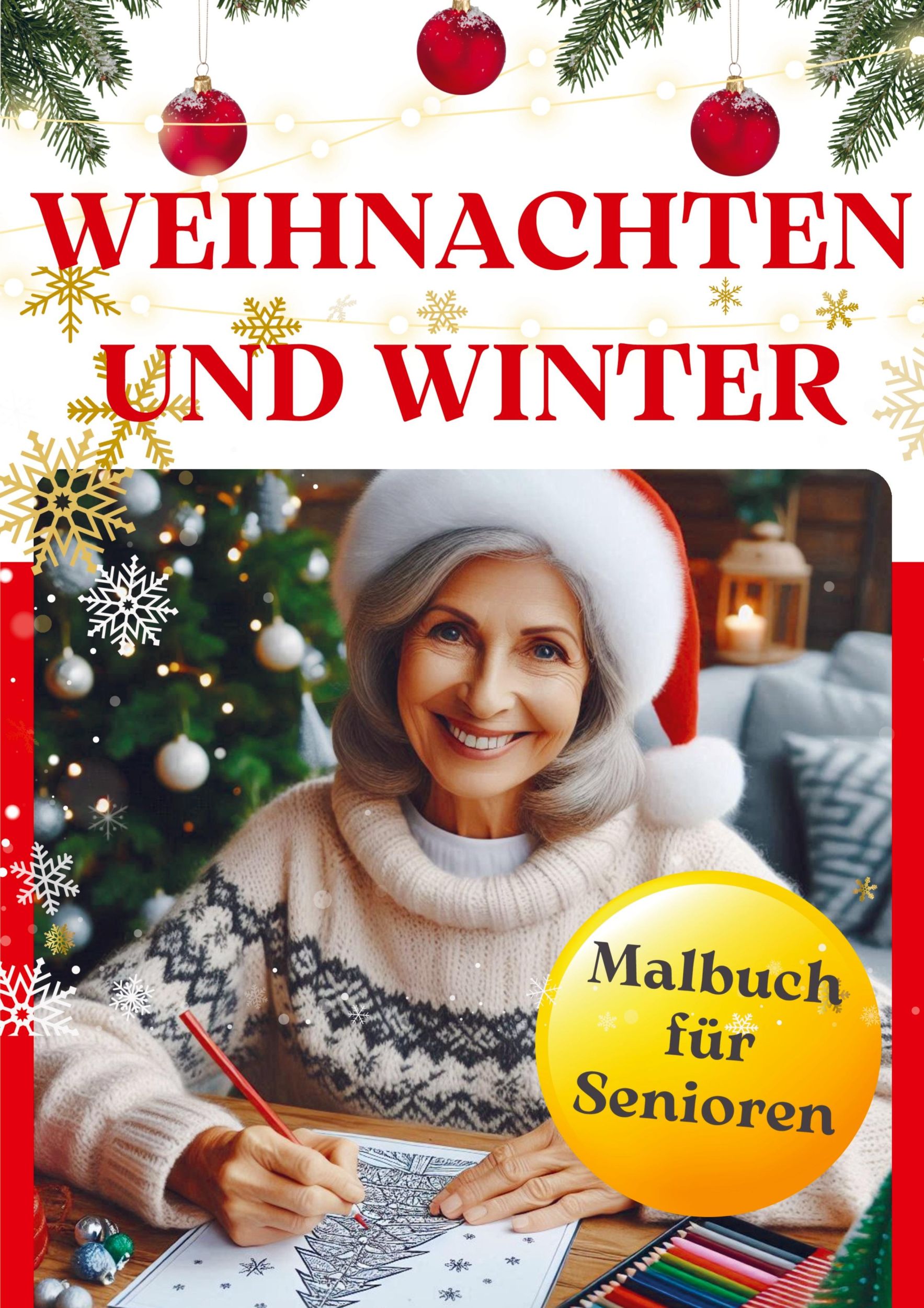 Cover: 9789403773766 | Weihnachten und Winter - Malbuch für Senioren | Casilda Berlin | Buch