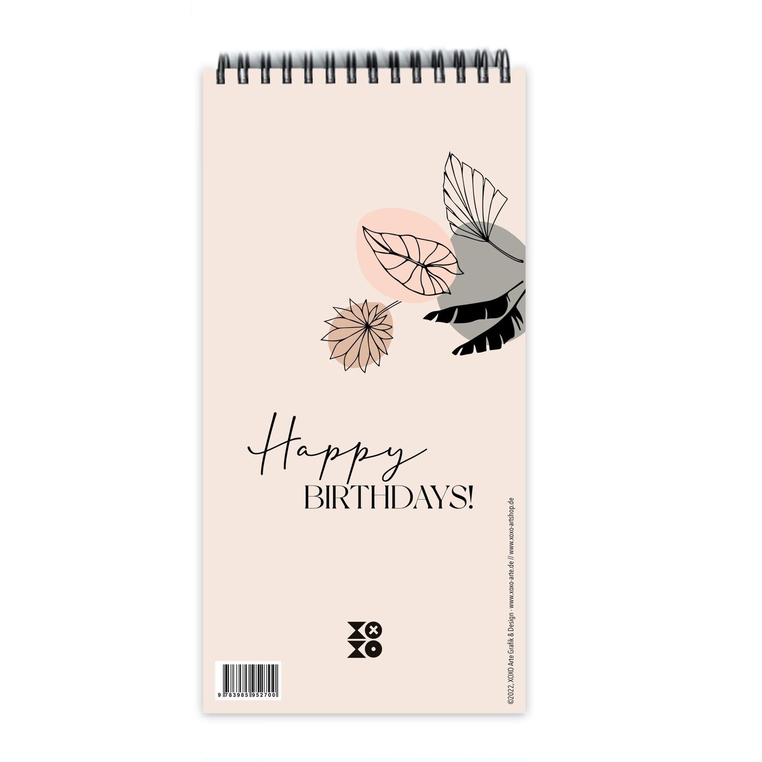 Cover: 9783985952700 | Geburtstagskalender "leaves line art", ohne Jahreszahl | Garschhammer