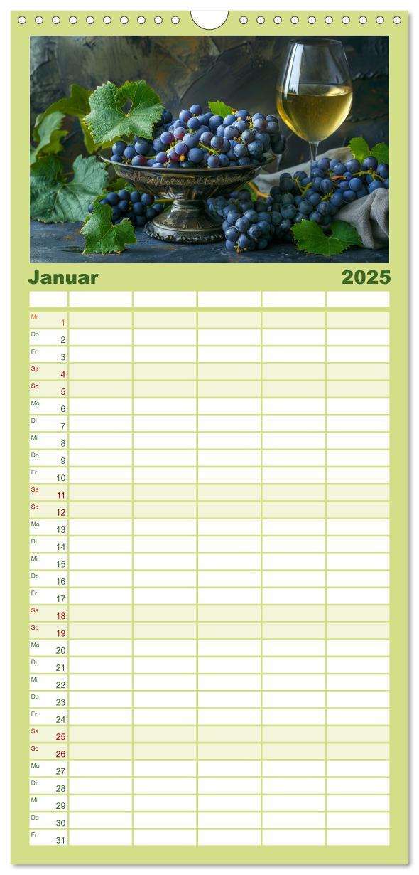 Bild: 9783457193808 | Familienplaner 2025 - Wein begeistert mit 5 Spalten (Wandkalender,...