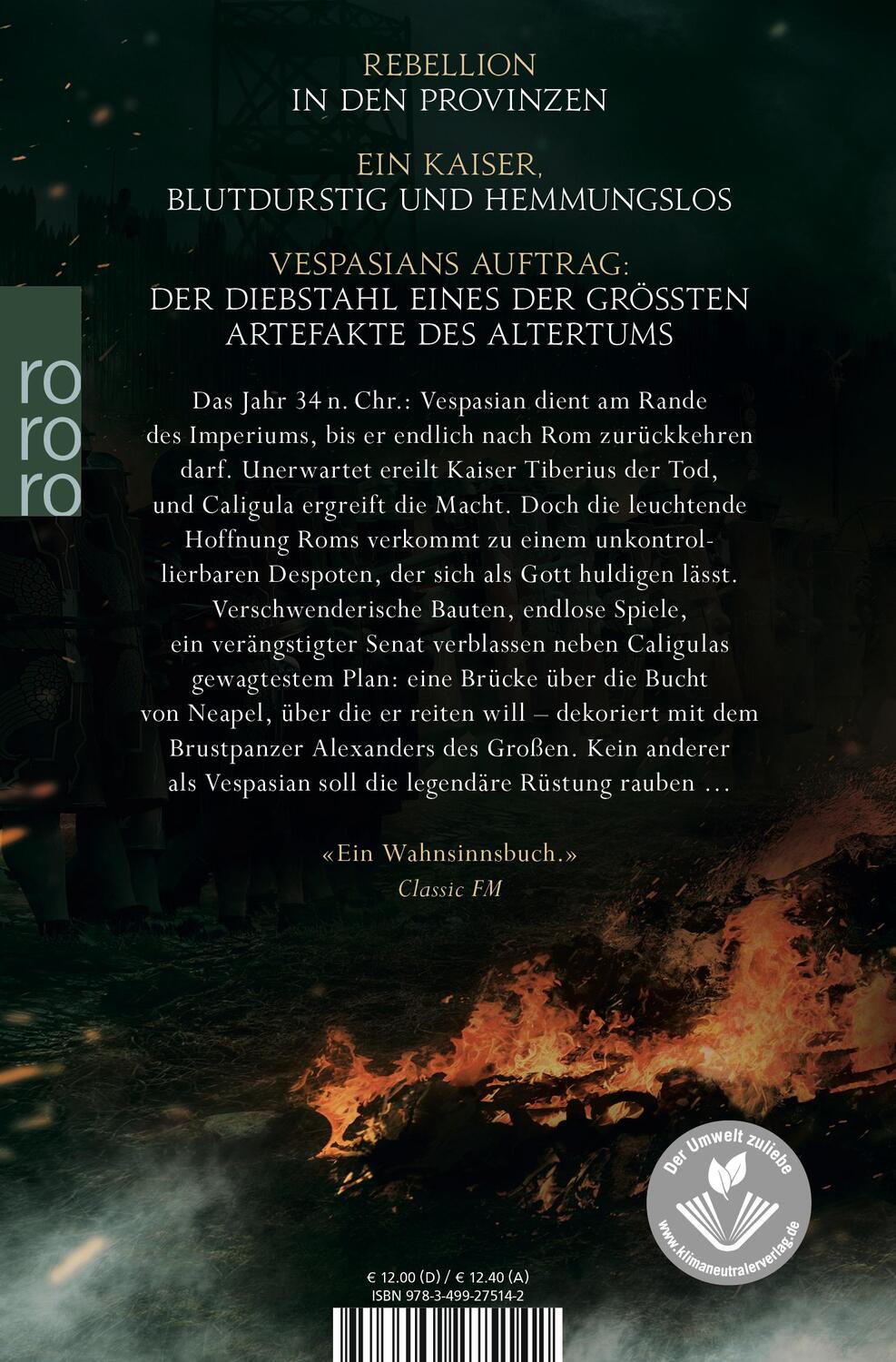 Rückseite: 9783499275142 | Vespasian. Der falsche Gott | Robert Fabbri | Taschenbuch | Deutsch