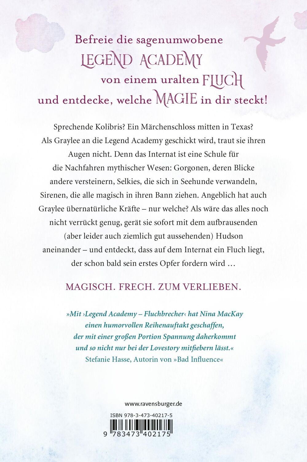 Rückseite: 9783473402175 | Legend Academy, Band 1: Fluchbrecher | Nina Mackay | Buch | 512 S.