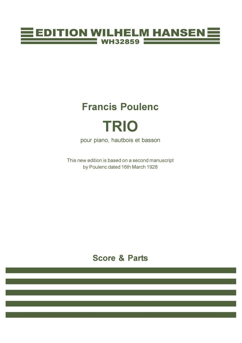 Cover: 9788759838341 | Trio for Piano, Oboe and Bassoon: Revised Version - Score and Parts