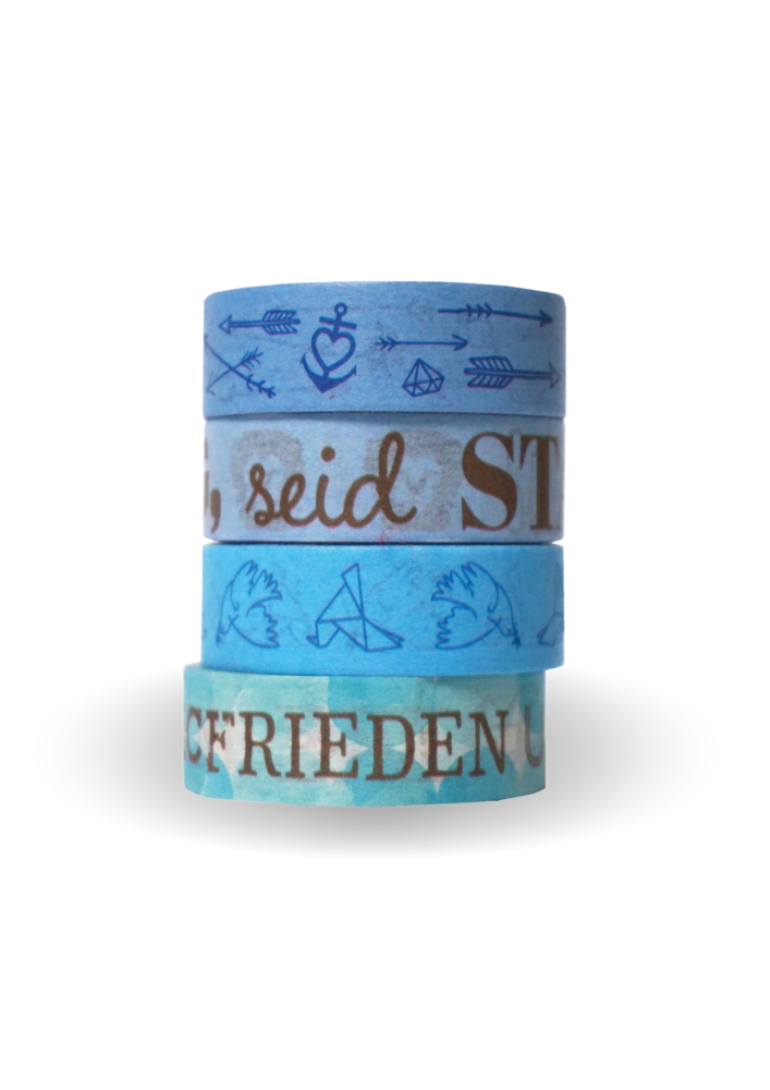 Cover: 4032382255316 | Washi Tapes Set Himmelblau: "Suche den Frieden und jage ihm nach!"