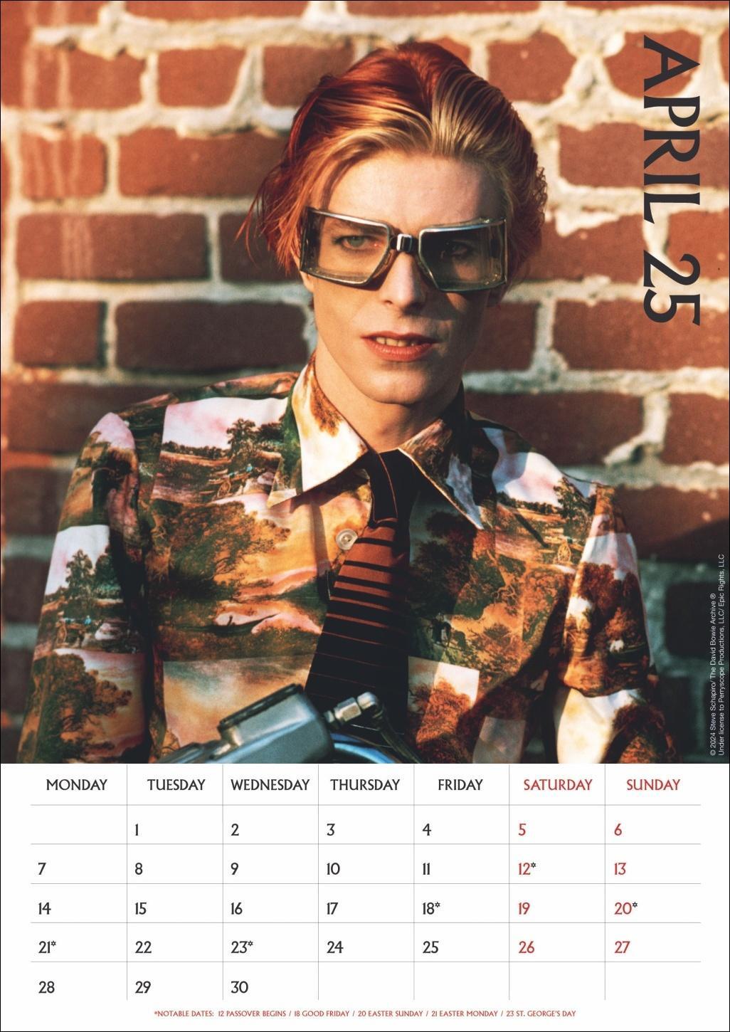 Bild: 9783840196713 | David Bowie Posterkalender 2025 | David Bowie | Kalender | Danilo