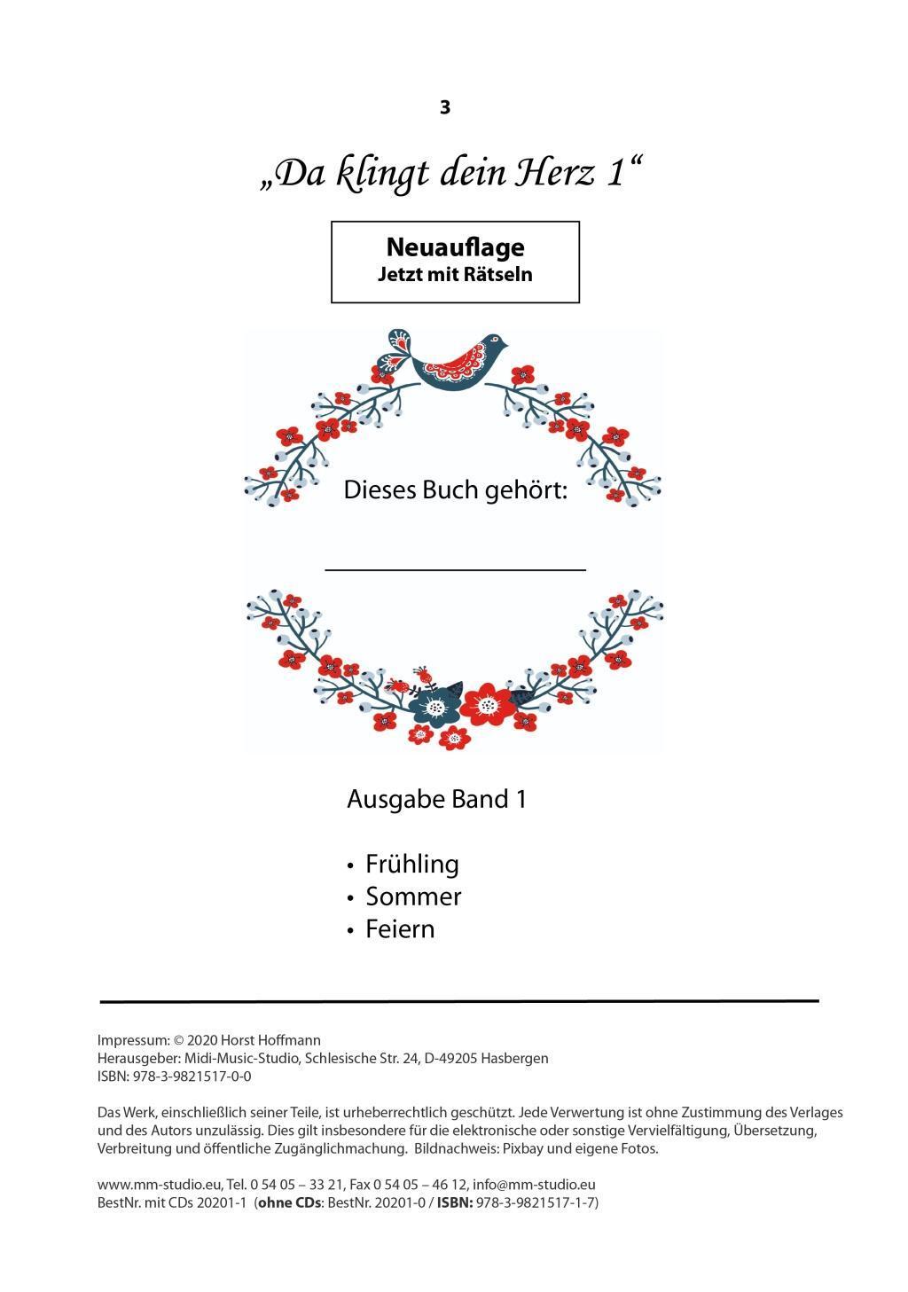 Bild: 9783982151700 | Da klingt dein Herz 1 (inkl. 2 Begleit-CDs) | Horst Hoffmann | Buch