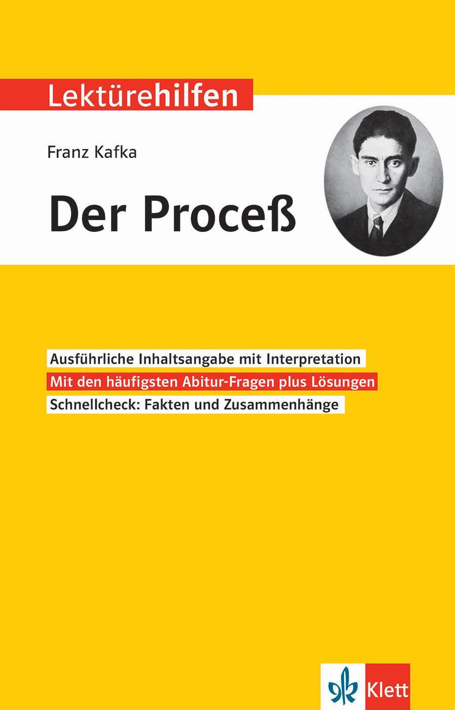 Cover: 9783129231494 | Klett Lektürehilfen Franz Kafka, "Der Proceß" | Taschenbuch | Deutsch