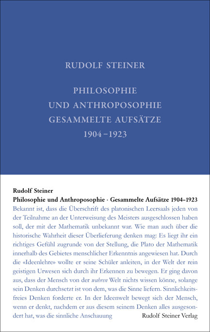Cover: 9783727403514 | Philosophie und Anthroposophie | Gesammelte Aufsätze 1904 bis 1923