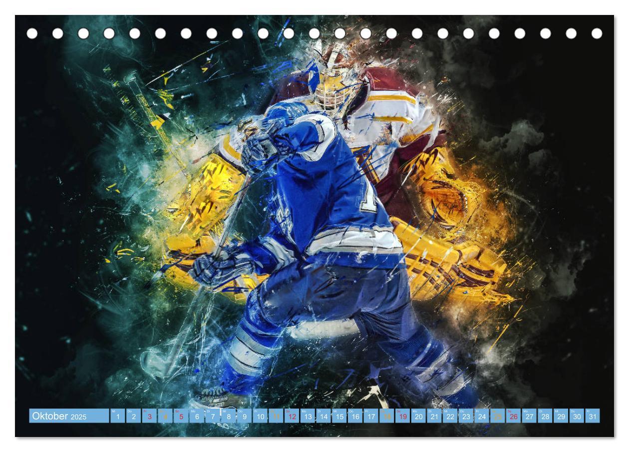 Bild: 9783435412129 | Eishockey - extrem cool (Tischkalender 2025 DIN A5 quer), CALVENDO...