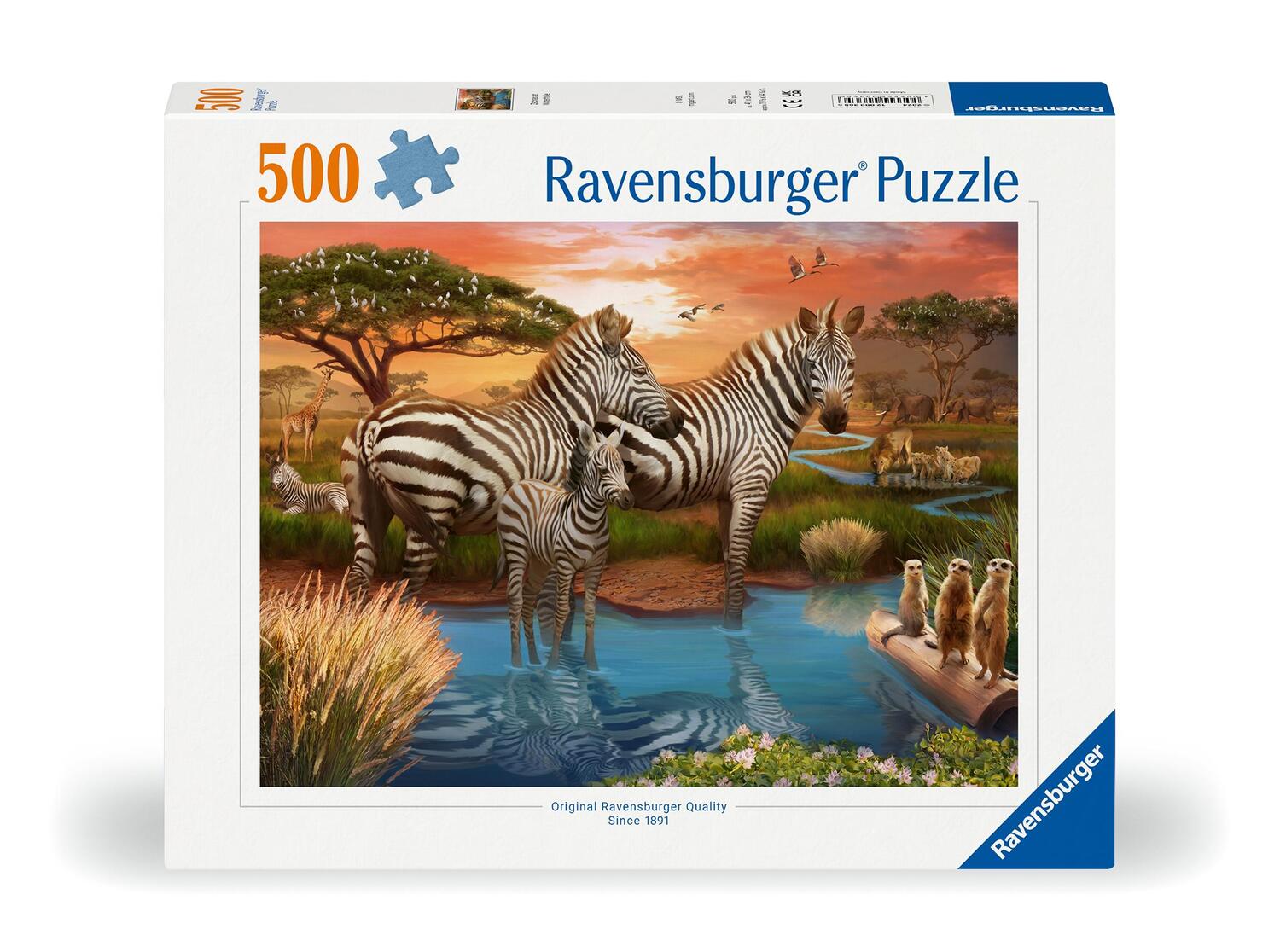Cover: 4005555003656 | Ravensburger Puzzle 12000365 Zebras am Wasserloch - 500 Teile...
