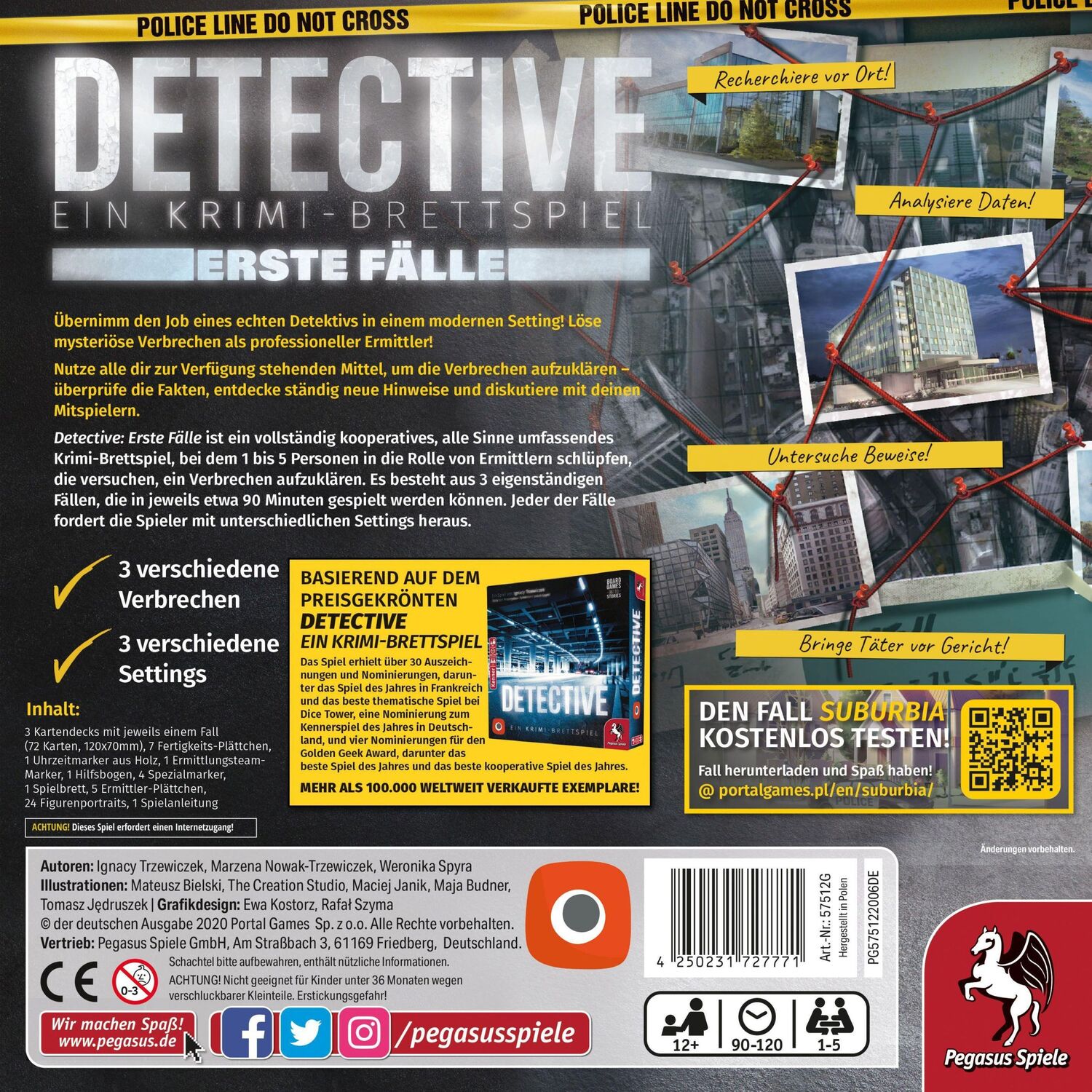 Bild: 4250231727771 | Detective: Erste Fälle (Portal Games) | Ignacy Trzewiczek | Spiel