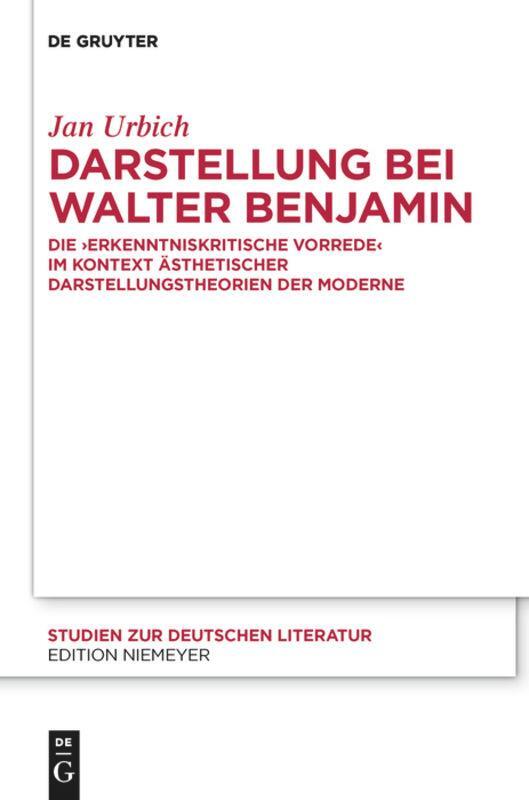 Cover: 9783110265156 | Darstellung bei Walter Benjamin | Jan Urbich | Buch | ISSN | VII