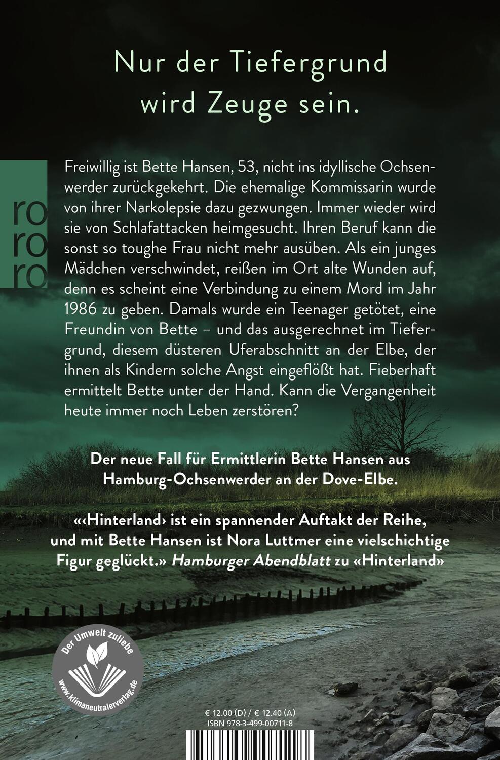 Rückseite: 9783499007118 | Tiefergrund | Kriminalroman | Nora Luttmer | Taschenbuch | Deutsch