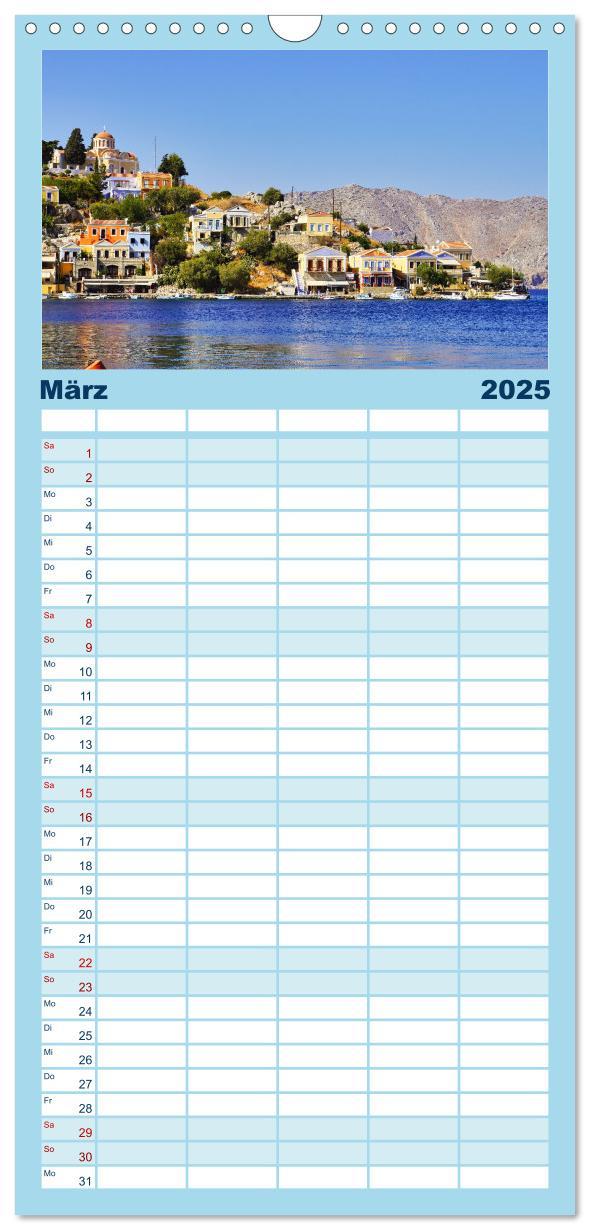 Bild: 9783457099537 | Familienplaner 2025 - Ein Tag auf Symi mit 5 Spalten (Wandkalender,...