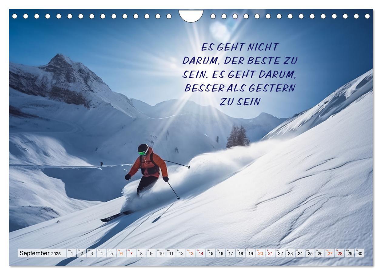 Bild: 9783383869297 | Motivation und Ski (Wandkalender 2025 DIN A4 quer), CALVENDO...