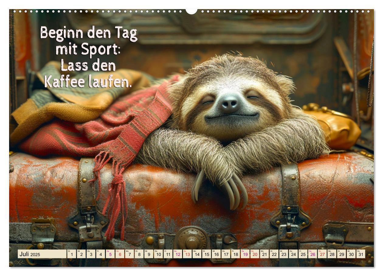 Bild: 9783383771651 | Faultier - Albtraum Sport (Wandkalender 2025 DIN A2 quer), CALVENDO...