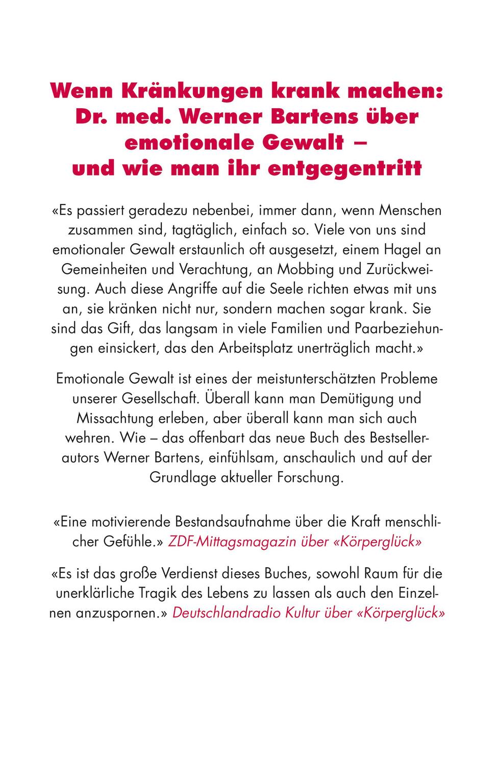 Rückseite: 9783737100281 | Emotionale Gewalt | Werner Bartens | Buch | Deutsch | 2018