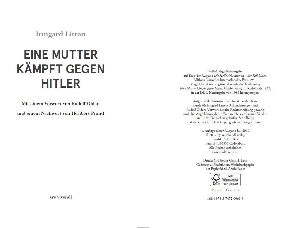 Bild: 9783747200698 | Eine Mutter kämpft gegen Hitler | Irmgard Litten | Taschenbuch | 2019