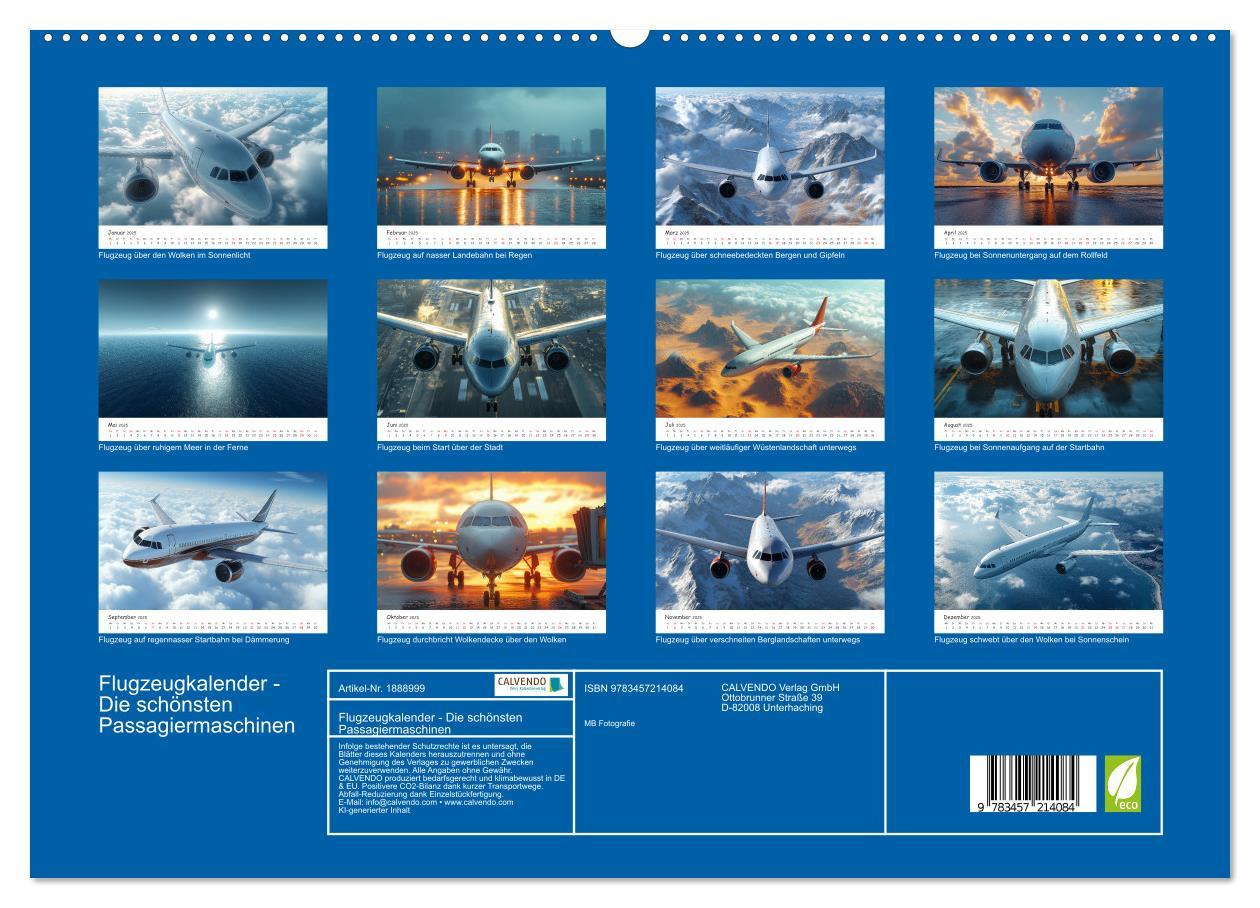 Bild: 9783457214084 | Flugzeugkalender - Die schönsten Passagiermaschinen (hochwertiger...