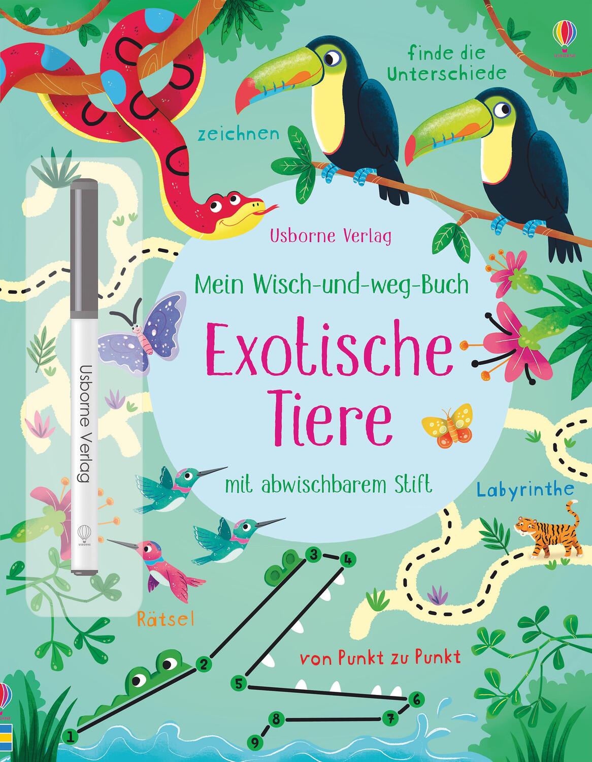 Cover: 9781789411560 | Mein Wisch-und-weg-Buch: Exotische Tiere | mit abwischbarem Stift