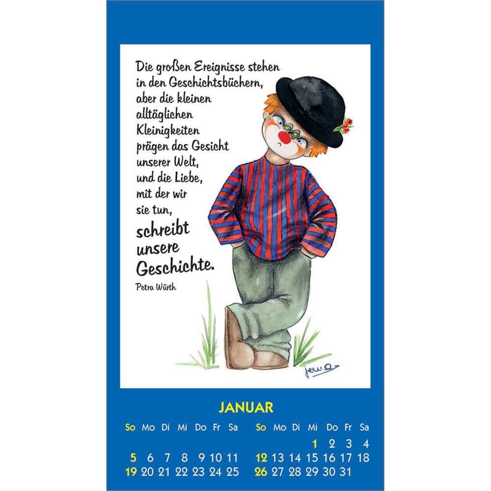 Bild: 9783754893654 | Kleine Clown-Grüße 2025 | Aufkleber-Kalender mit Clown-Motiven | 14 S.