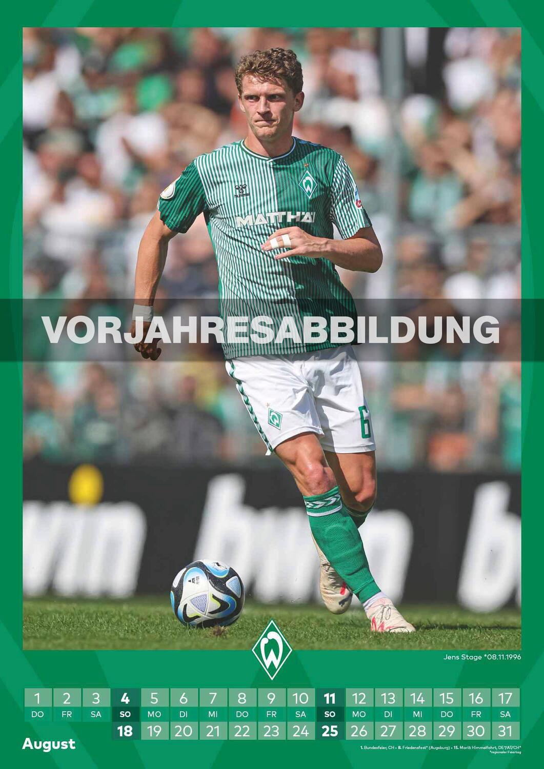 Bild: 4002725994493 | Werder Bremen 2025 - A3-Kalender - Fußball-Kalender - Fan-Kalender...